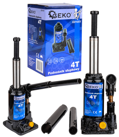 Podnośnik hydrauliczny słupkowy butelkowy żaba mocny lewarek 4T 4000 kg GEKO