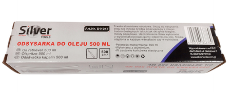 Odsysarka wysysarka ręczna do oleju pompka do oleju stalowa 500ml SILVER