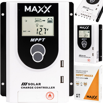 Regulator ładowania kontroler solarny 12V panel LCD 30A MPPT 4SUN