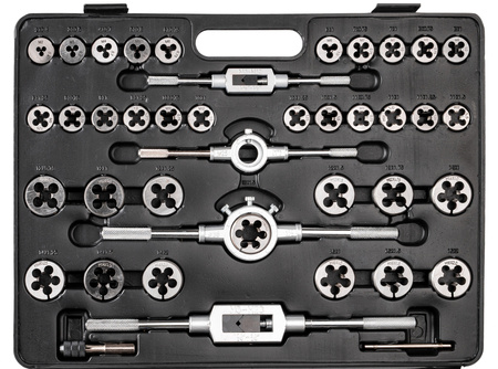 Zestaw narzynki gwintowniki kalibrowniki metryczne 110 szt M2-M18 walizka SCHEPPACH
