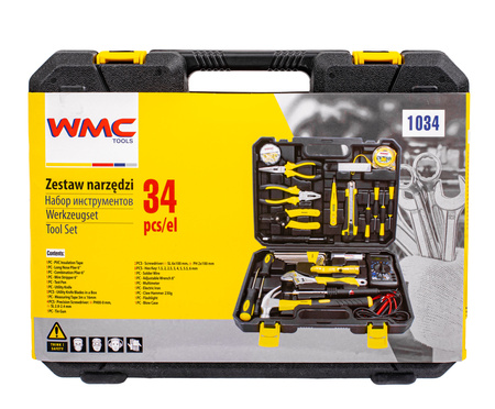 Zestaw narzędziowy dla elektryka klucze miernik prądu 34el. WMC