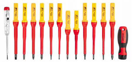 Zestaw wkrętaki izolowane śrubokręty dla elektryka solidne 1000v 13el AW TOOLS