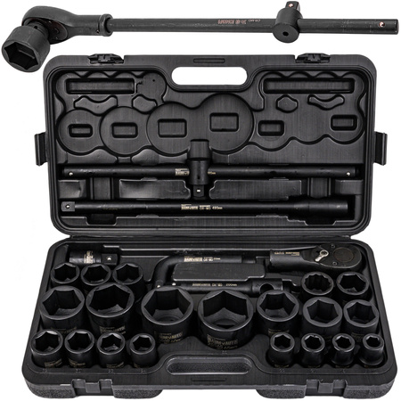 Zestaw klucze nasadowe nasadki udarowe do kół mocne 3/4" 26el TIR PARTNER