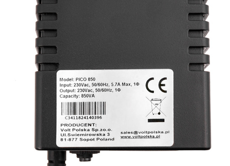 Zasilacz awaryjny zasilanie awaryjne akumulator ups 850va/480w 9Ah 230v VOLT POLSKA