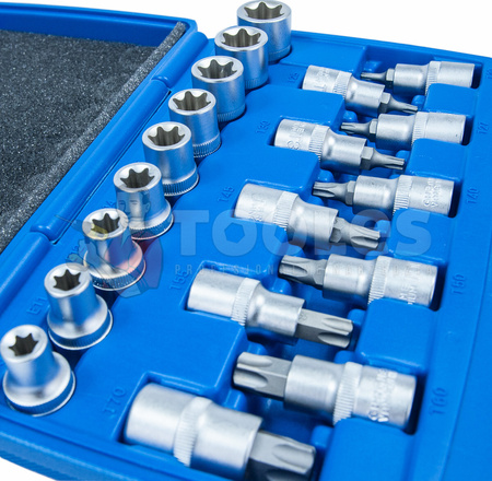 Klucze nasadowe TORX BITY 1/2 E-TORX 19el SILVER