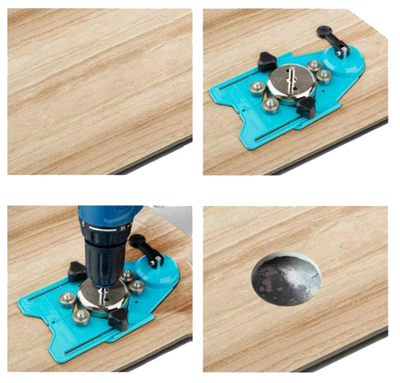 Prowadnica przyssawka przymiar szablon do otwornic wiertła glazury FALON-TECH