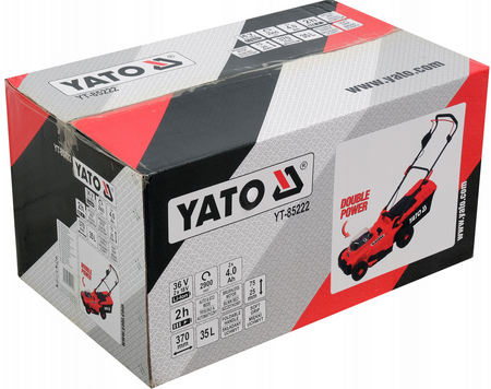 Kosiarka akumulatorowa do trawy mocna 36V 2x18V 2x4Ah 37 cm YT-85222 YATO