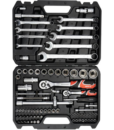 Klucze nasadowe 1/4 1/2 płaskie 82el YATO