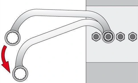 Klucze oczkowe odgięte do alternatorów 10-19 mm Typ C 5 szt. SILVER