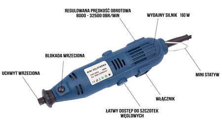 Mini szlifierka drill multiszlifierka wielofunkcyjna frezarka 160w 300 el SILVER