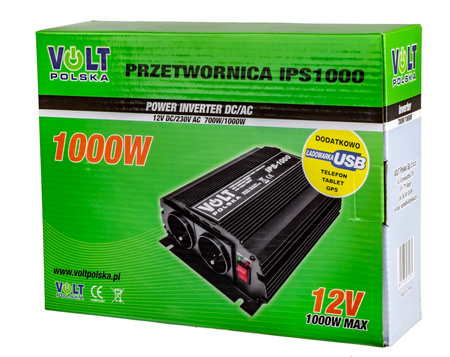 Przetwornica napięcia prądu IPS-700/1000 (12V/230V/1000W) VOLT POLSKA