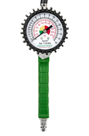 Pistolet do pompowania kół opon z manometrem manometr pompka wąż 16 bar ROCKFORCE