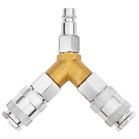 Rozgałęźnik trójnik pneumatyczny do kompresora szybkozłączka typ Y 1/4" FALON-TECH