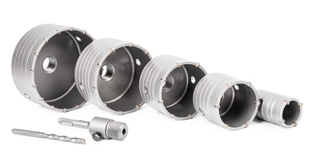 Zestaw frezów otwornic do betonu muru 7el koronka widia walizka 40-120mm FALON-TECH