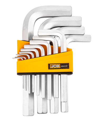 Zestaw klucze imbusowe wkrętaki imbusy crv krótkie 13el 2-19mm JCB