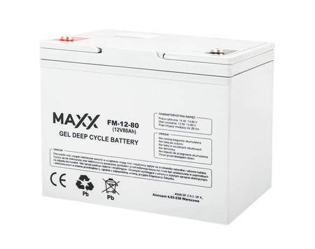 Akumulator solarny do fotowoltaiki UPS DEEP CYCLE GEL 12V 80Ah 4SUN