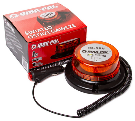 Lampa LED światło ostrzegawcze kogut magnes do samochodu lawety 10-30V 15W MAR-POL