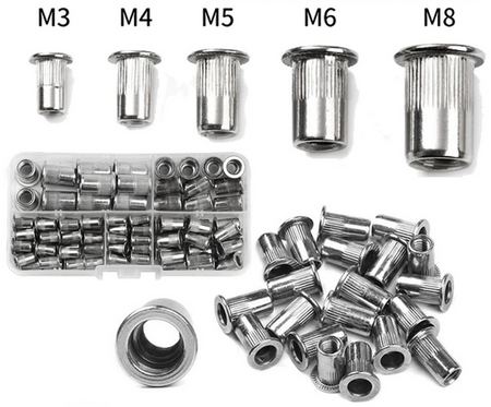 Nitownica ręczna z 5 końcówkami do nitonakrętek M3-M8 + 100szt nitów nitonakrętek FALON-TECH