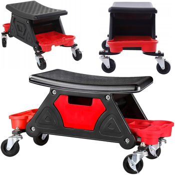 Taboret warsztatowy stołek siedzisko obrotowe kółka 360°