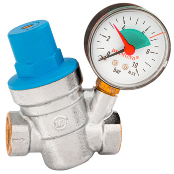 Zawór redukcyjny ciśnienia wody 1/2" z ciśnieniomierzem ART.301-15 DIAMOND