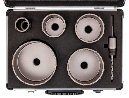 Zestaw otwornice do betonu SDS Plus 6 sztuk (walizka) SILVER