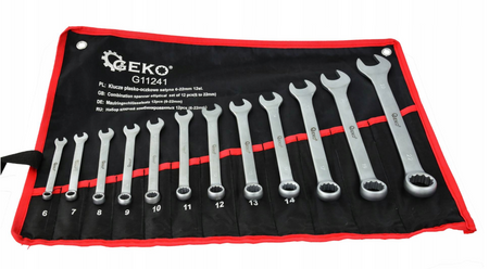 Klucze płasko oczkowe 6-22 mm 12 el klucze płaskie GEKO