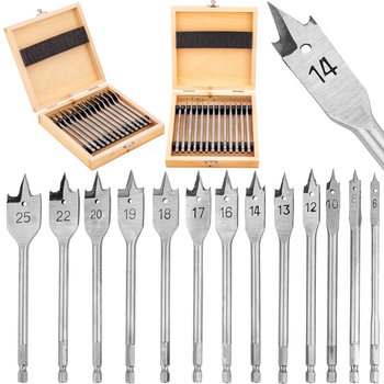 Wiertła do drewna łopatkowe piórkowe zestaw 6-25mm 13el