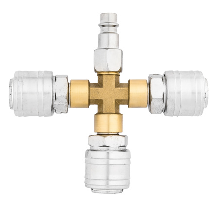 Rozgałęźnik trójnik pneumatyczny do kompresora szybkozłączka typ X 1/4" FALON-TECH