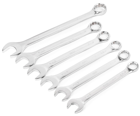 Klucze płasko oczkowe dwustronne zestaw płachta satyna Cr-V 6el 33-50mm JCB