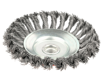 Szczotka druciana drut skręcany Czołowa Boczna M14 125mm FALON-TECH