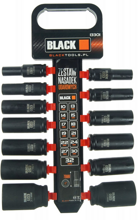 Klucz pneumatyczny udarowy do kół 1/2 bjc mocny 1850Nm nasadki 10-32 zestaw BJC