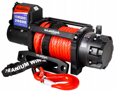 Wyciągarka wciagarka 20000lbs RENEGADE do lawety LBS 9T 24v lina syntetyczna szybka TITANIUM WINCH