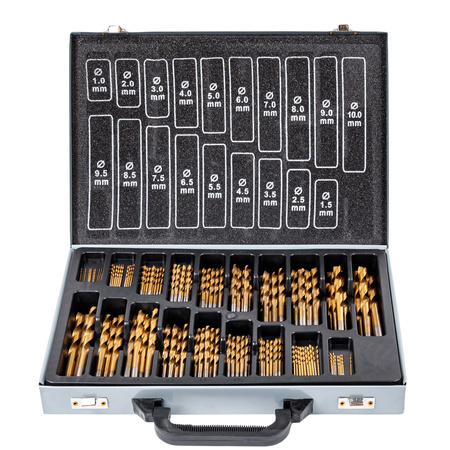 Zestaw wierteł tytanowych do metalu (wiertła) 170 sztuk FALON-TECH