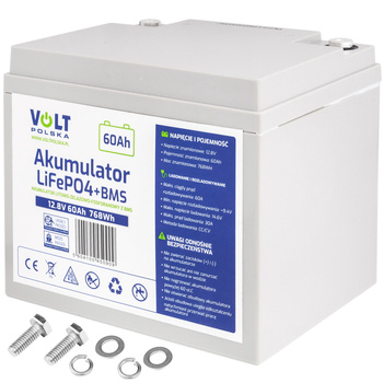 Akumulator LiFePo4 60Ah 60A 12V BMS VOLT POLSKA