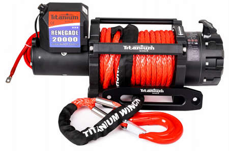 Wyciągarka wciagarka 20000lbs RENEGADE do lawety LBS 9T 24v lina syntetyczna szybka TITANIUM WINCH