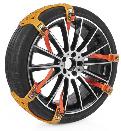 Łańcuchy śniegowe na koła zimowe nakładki antypoślizgowe szybki montaż GEKO