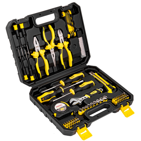 Zestaw narzędziowy klucze nasadowe wkrętaki bity 82 el WMC