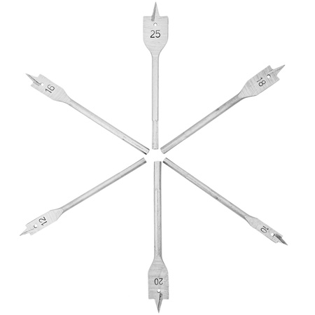 Wiertła do drewna łopatkowe piórkowe zestaw 10-25mm 6el YATO