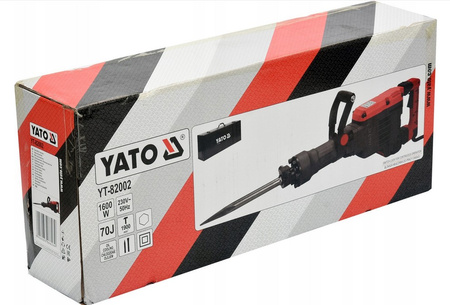 Mocny młot udarowy do kucia wyburzeniowy + 2 dłuta HEX30 70J 1600w YATO