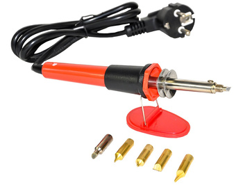 Lutownica wypalarka do drewna skóry z grotami 6 sztuk GEKO