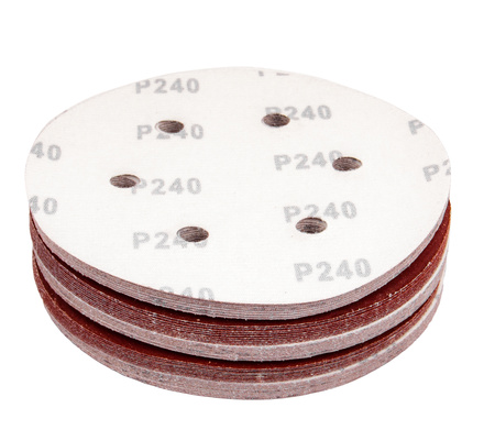 Papier ścierny na rzep krążek dysk z dziurami 150mm P240 50szt SILVER
