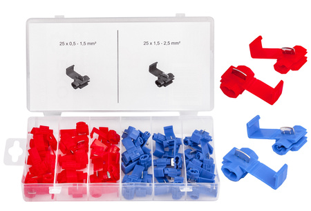 Szybkozłączki elektryczne kabel złączki zaciskowe konektory zestaw 50el FALON-TECH