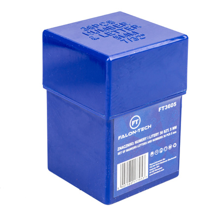 Numeratory znaczniki stemple wybijaki do metalu litery + cyfry 5mm 36el. FALON-TECH