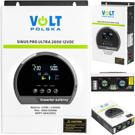 Inwerter solarny SINUSPRO ULTRA 60A MPPT (12V/230V/2000W) VOLT POLSKA