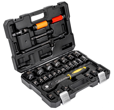 Profesjonalne klucze nasadowe zestaw 32el. 1/2" JCB