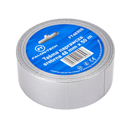 Taśma klejąca naprawcza srebrna zbrojona DUCT TAPE 48mm x 50m bardzo mocna FALON-TECH