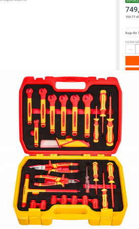 Zestaw narzędzi izolowanych izolowane 1000V 25 elem. FALON-TECH