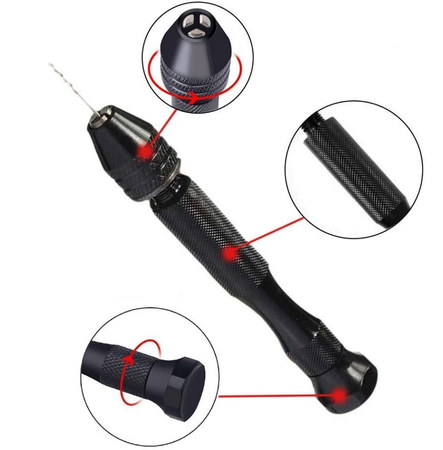 Precyzyjna mini wiertarka ręczna wkrętak + wiertła 0,5 - 3 mm 25el FALON-TECH