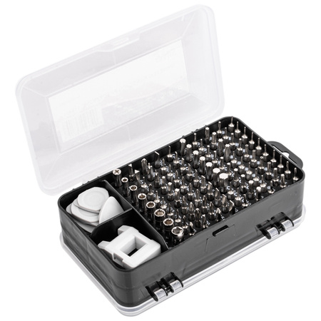 Narzędzia śrubokręty precyzyjne wkrętak bity torx do elektroniki 115 el SILVER