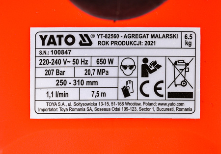 Agregat malarski hydrodynamiczny 650W YATO